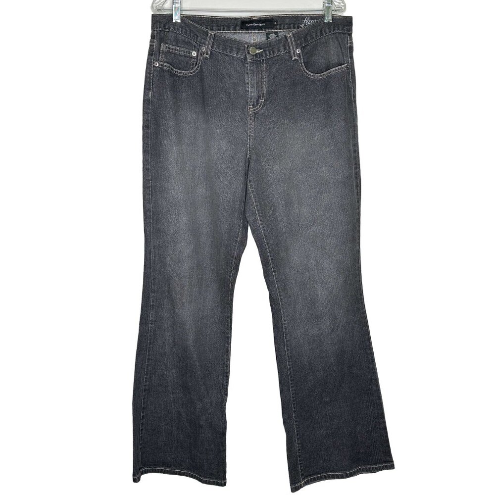 Calvin‎ Klein Women's Flare Jeans Size 14 Gray Denim